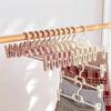 3/6PCS Attachable Pants Skirts Hanger with Non-slip Clips Clothes Drying Rack Wardrobe Space-saving Storage Organizer