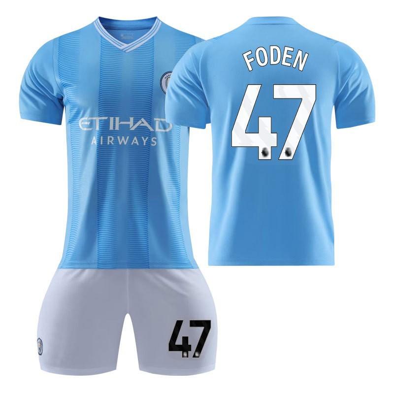 2324 Manchester City Home Football Uniform Harland Set Children's Adult Student Uniforms Men's Women's Jerseys Fans