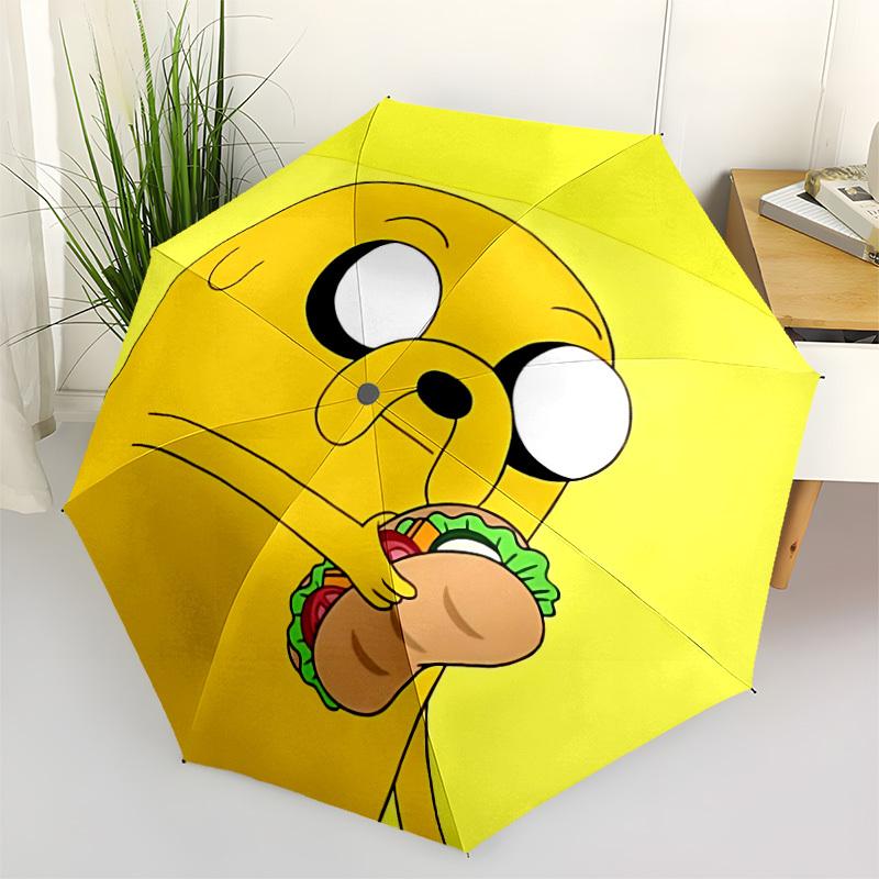 1pc Jake the Dog Automatic Umbrella Durable Iron Frame & Plastic Handle, Gift for Men & Women, Sturdy Construction, Best for Christmas, Helloween, Pla