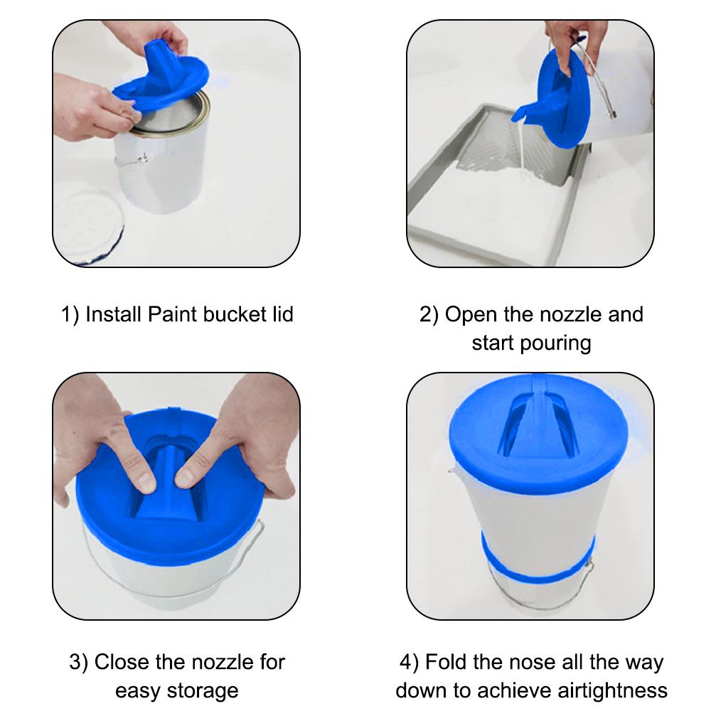 Retractable Spout Paint Can Lid Sealed with Ventilation Hole Paint Pouring Supplies for Paint Storage with Collapsible Spout