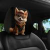 Cute Shiba Inu Pattern Car Headrest Covers Polyester Stretchy One Size Universal Car Headrest Pillow Case Machine Washable