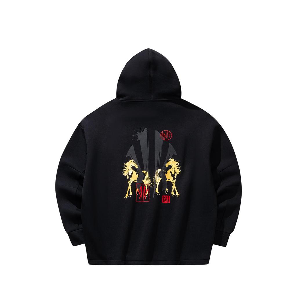 Anta Gold Line Embroidered Hoodie Black Unisex 172611718S-3