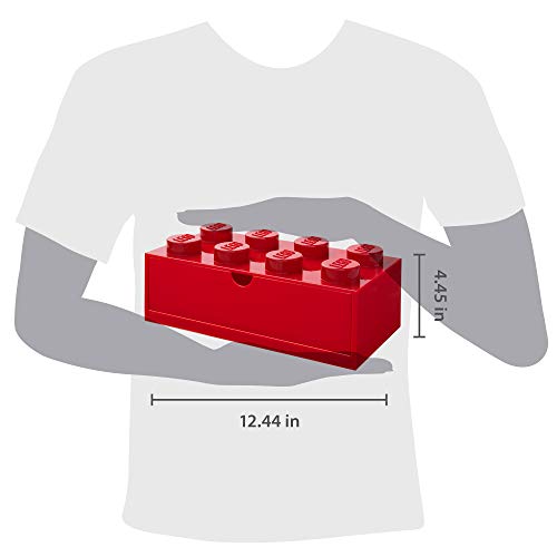 LEGO Desk Drawer, 8 Drawers, Large Size, 32 x 16 x 11.5mm, Available in 5 Colors (Red)