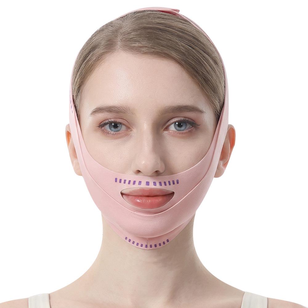 Pink Double Layer Facial Lifting Band – Sculpting Double Chin Mask Artifact