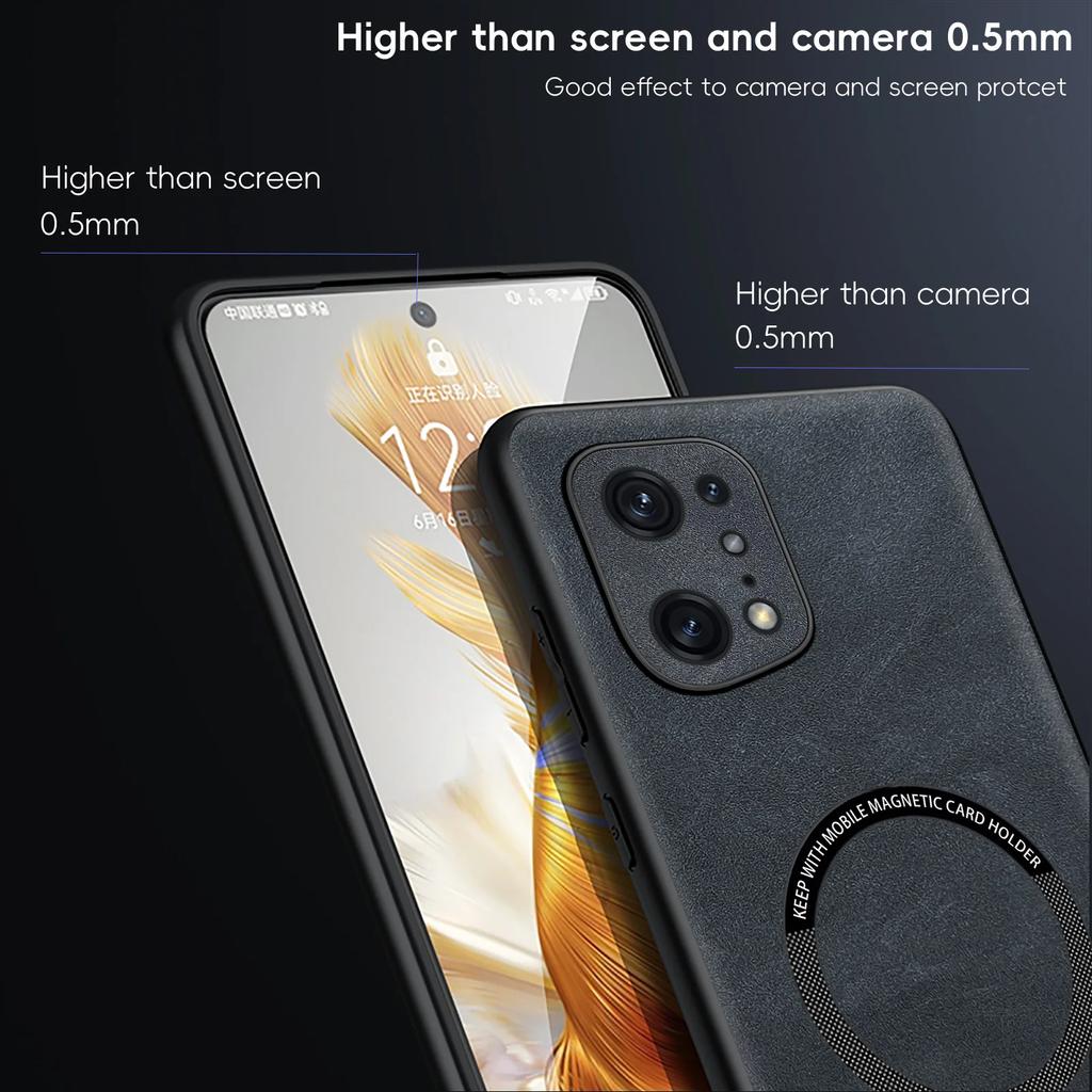 Magnetic Retro Leather Soft Case For OPPO Find X5 Pro X5Pro Wireless Charging Phone Case Cover