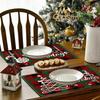 Buffalo Plaid Christmas Placemats, Waterproof Festive Prints For Xmas Table Decoration