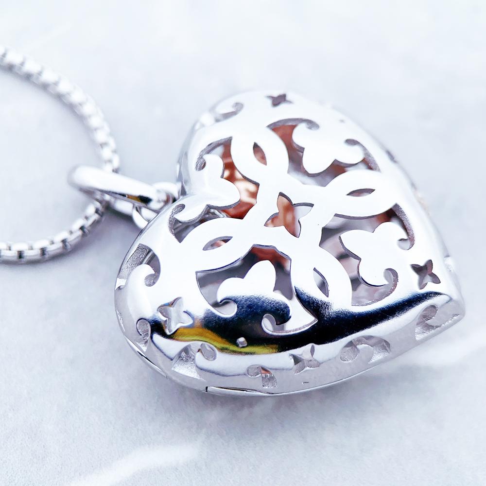 Necklace Heart Medallion New Link Chain Fashion Jewelry Europe 925 Silver Gift For Women Friend