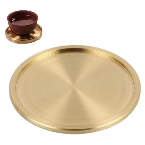 

speed mao Simple and Stylish Brass Coasters, Gold Coasters, Set of 2, 6.6cm Diameter