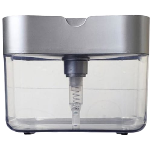 Plus Nao Sponge Holder, Soap Dispenser, Sponge Rack, Detergent Rack, Dishwashing Detergent, Kitchen, One-Push Dispenser - Light Gray