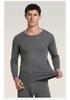 Men's 100% Cotton High-Neck Knit Thermal Set: Antibacterial Top & Bottoms, Plus Sizes