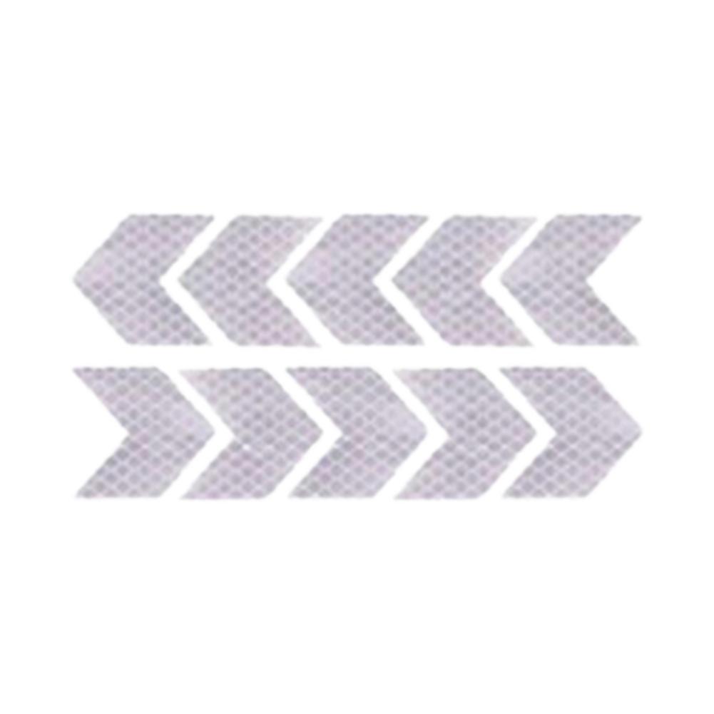 10Pcs Arrow Shaped Reflective Stickers Strong Car Reflective Tape Night Visibility Reflective Arrow Decals Adhesive Warning S