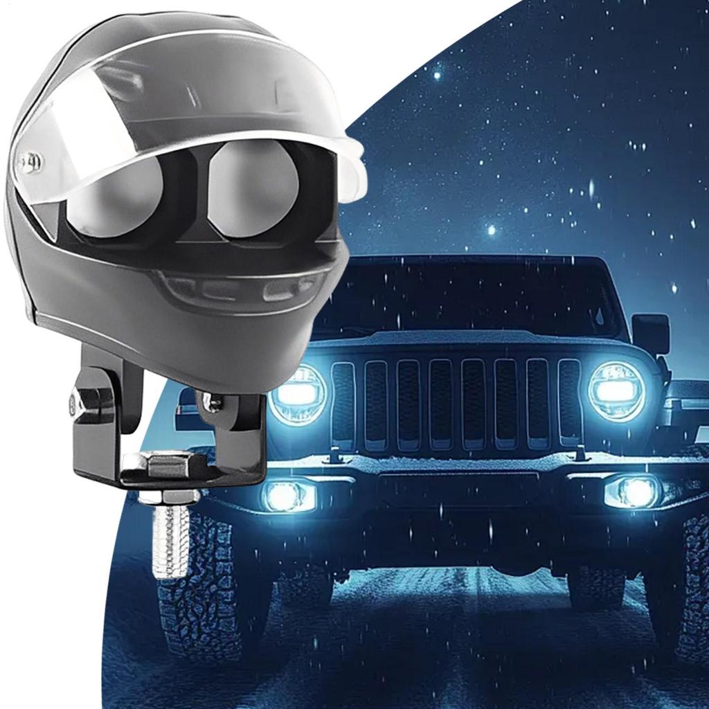 Motorcycle Fog Lights Waterproof Outdoor Spotlight Helmet Shaped Double Color Flash Motorcycle Driving Lights For Road Touring