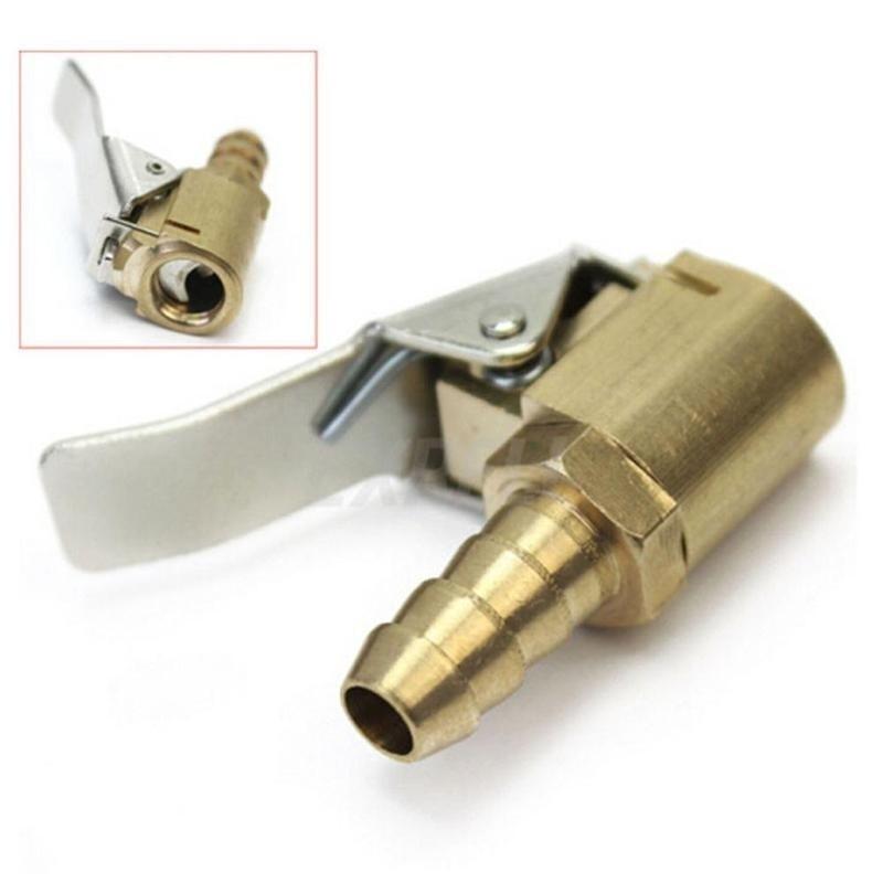 Auto Car Tire Inflator Valve Connector Air Chuck Brass 6mm Clip Clamp