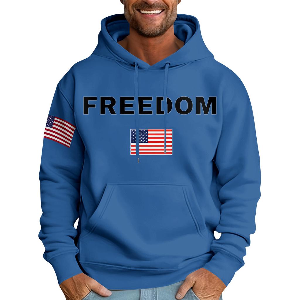 Casual Letter Print Men's Loose Hoodie