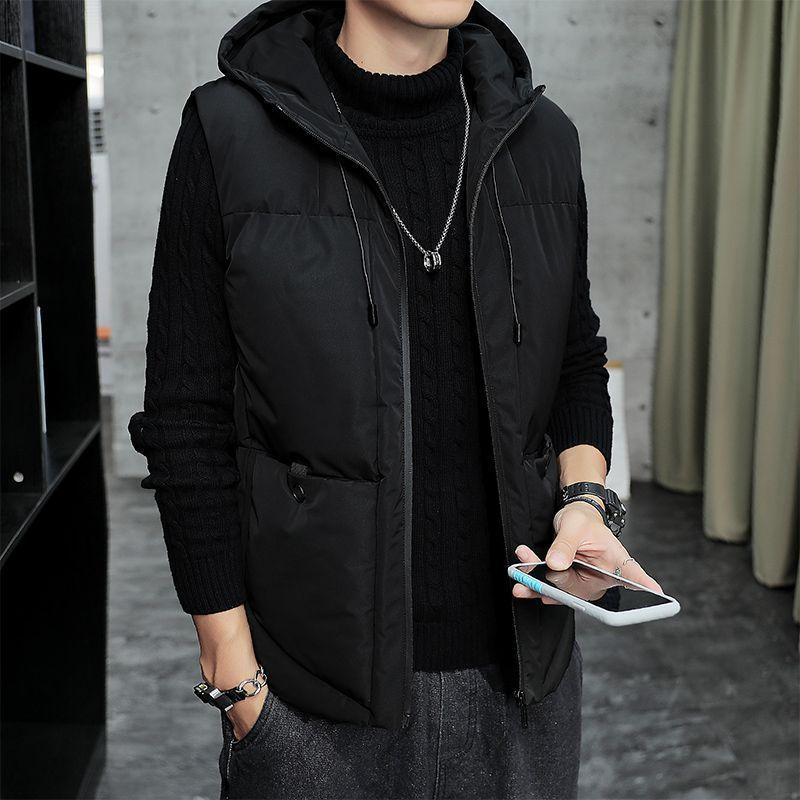 Men Brown Hooded Sleeveless Padded Vest