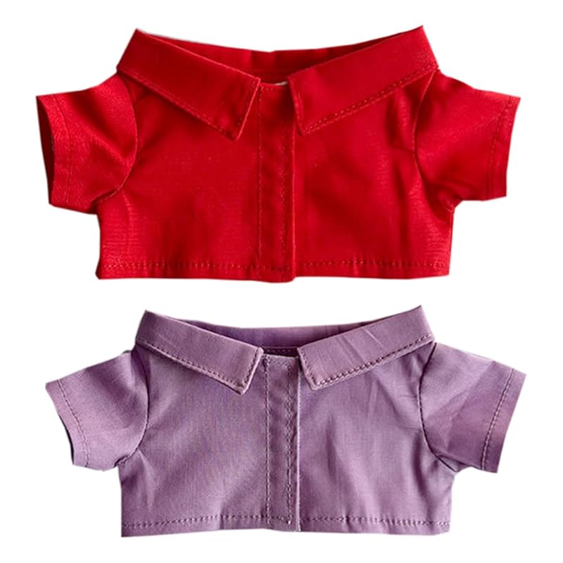 Niannyyhouse 10cm, 15cm, 20cm Plüschkleidung, Einfaches Hemd, Hemdbluse, Baumwollpuppe, Zubehör (A3, 20 cm)