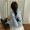Neue Scrunchies Roter Saum Blau Gestreiftes Haargummi Süß Frisch Elastisches Haarband Mädchen Frauen Haaraccessoires