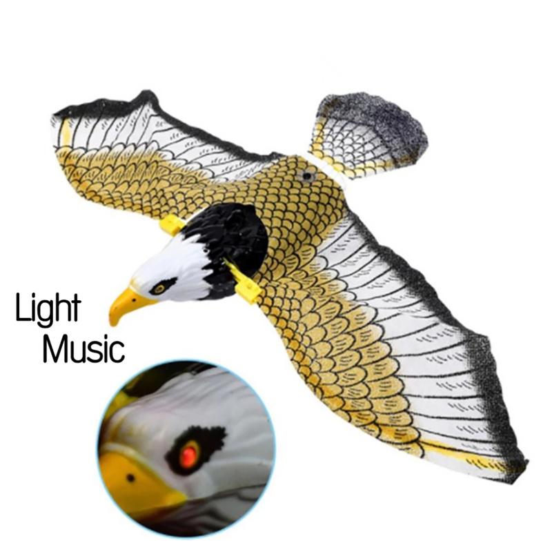 Luminous Bird With Music Repellent Hanging Eagle Flying Bird Scarer Garden Decor Portable Flying Eagle Shaped Chase Birds Tools