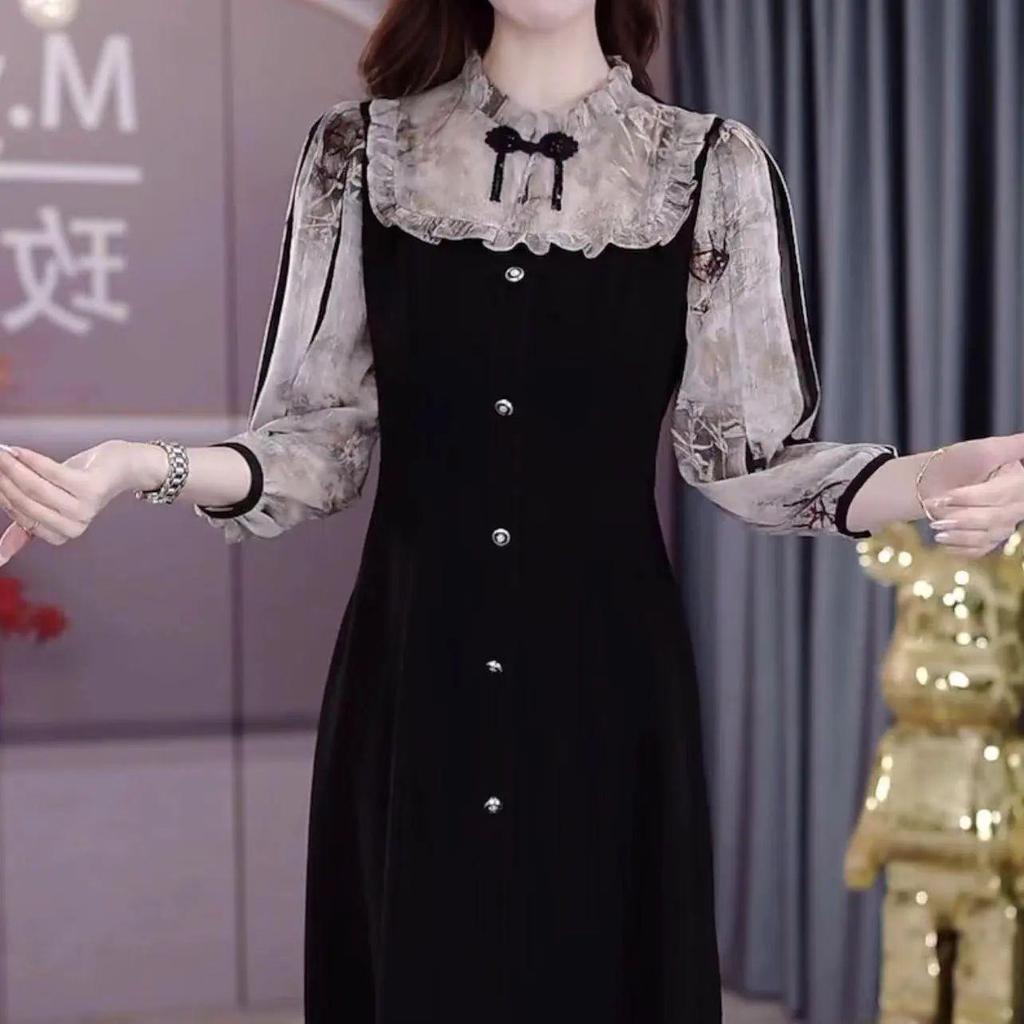 2025 Chic Slimming Summer Faux Two-Piece Dress for Moms