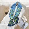 Ins Style Minimalist Double-Sided Striped Simulated Silk Long Scarf Satin Double Layered Scarf French Elegant Retro Headband