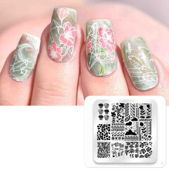 Nail Stamping Plates Stamp Template Manicure Templates Nail Stamping Plate Stencils DIY Nails Art Tools