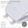 Extra Soft Vinyl Round Toilet Seat with Adjustable Non-Slip Hinges Easy Installation Decorative Comfortable Standard Size Toilet
