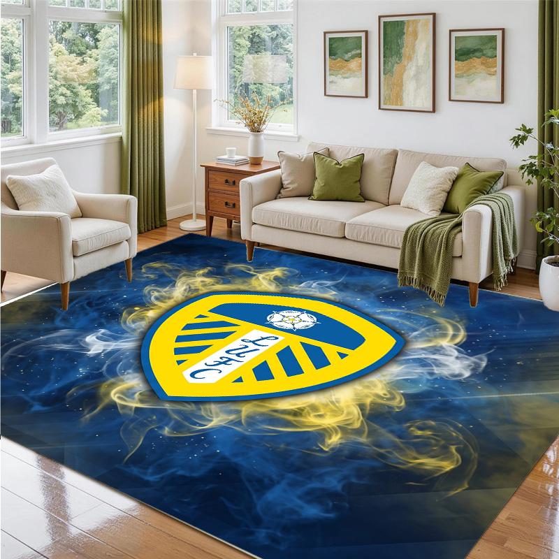 Leeds United Design Kristall-Samt-Teppich Weiche Dekorationsmatte für Schlafzimmer Eingang