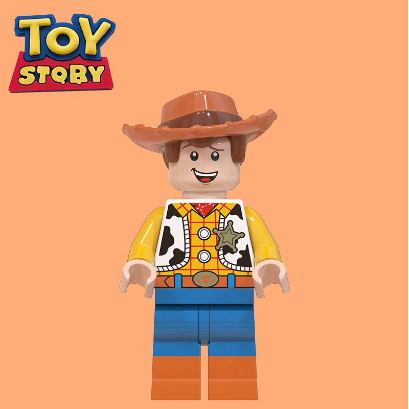 Disney Toy Story Lindo Buzz Lightyear Bloques de Construcción Llavero Creativo Woody Mickey Mouse Pato Donald Llavero Lindo Colgante Regalo