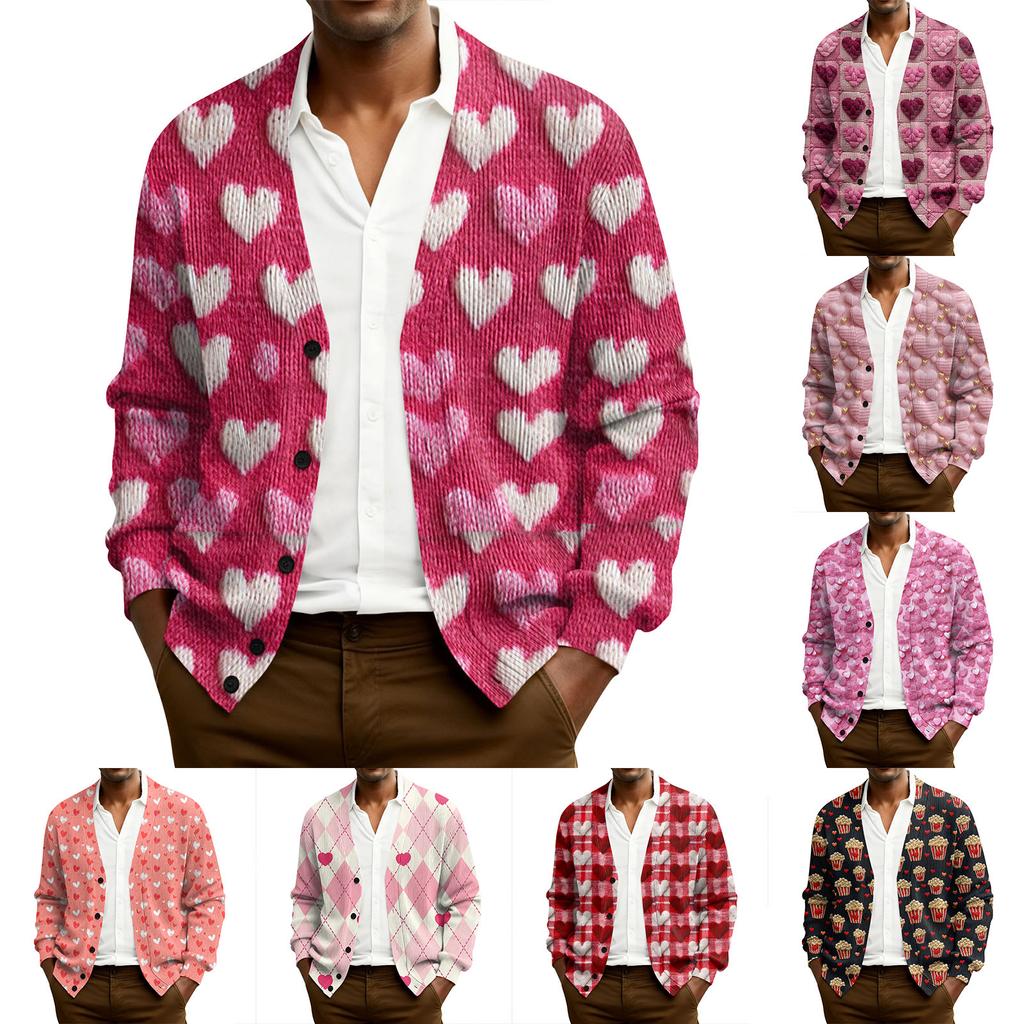 Men's Ribbed Knit Long-Sleeve Cardigan