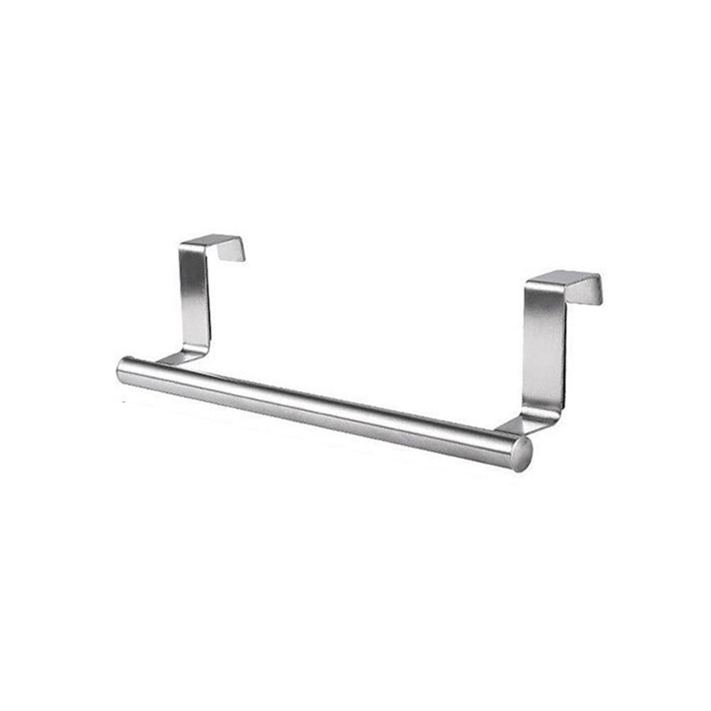 

1 Towel Hanging Rod For Home Door, Non-Punching Stainless Steel Towel Rack, Bathroom, Kitchen Single Bar Towel Rod, Silver