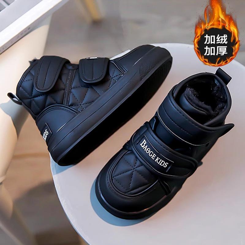 

Детские зимние сапоги 2025 зима новые бархатные утепленные термохлопковые ботинки для девочек, полусапожки для детей среднего и старшего возраста, хлопковые ботинки для мальчиков 30 yards/inner length 18.6cm чёрный