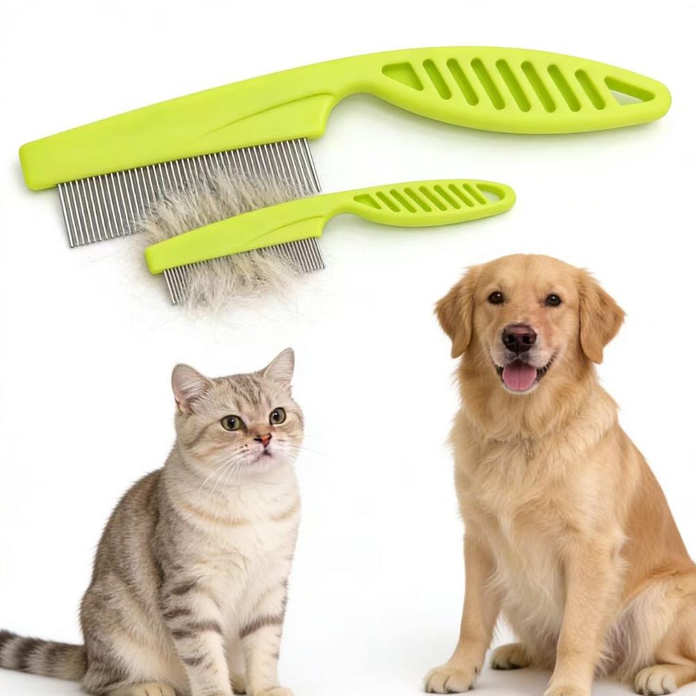 2in 1 Customization Logo Rust Proof Soft Safe Stainless Steel Plastic Flea Comb Removing Nits Head Lice Reusable Tool Easy Use