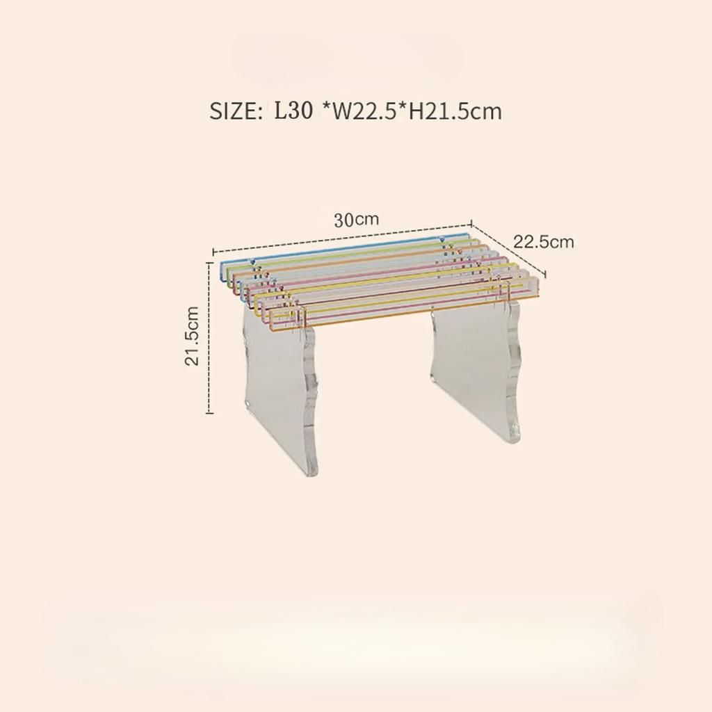 Acrylic Rainbow Transparent Stool - Nordic Style Entryway Shoe Bench, Creative Home Use for Bedroom and Balcony Furniture Bench