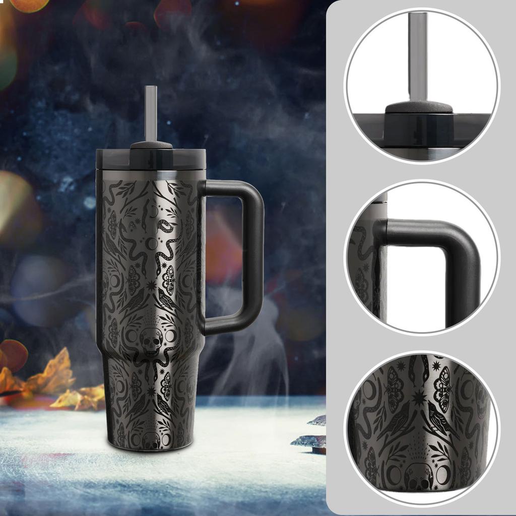 40oz Standard Packaging Portable Halloween Mug 304 Stainless Steel Large Capacity  Mug High-value Car  Mug