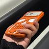 Ins  Hollow Out Skeleton Skull Matte Orange Phone Case For For Iphone 17 Pro Max Plating Orange Protective Back Cover