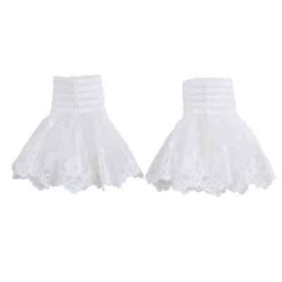 Elegante abnehmbare Spitzenmanschettenärmel für Damen Weiche Baumwollarmstulpen Hochzeiten Partys Tägliche Nutzung Modeaccessoire