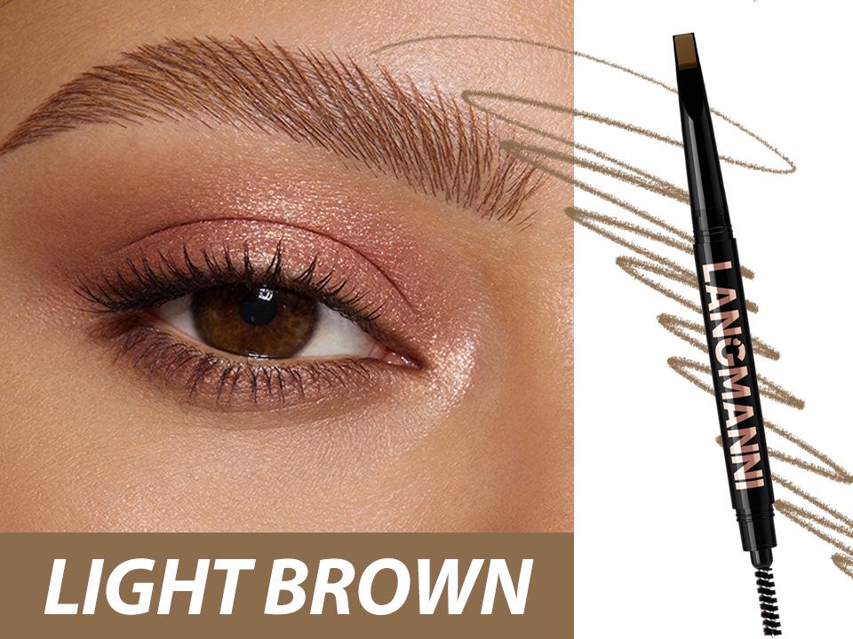 Dual-Ended Eyebrow Pencil with Spoolie Brush Long-lasting Easy Ware Eyebrow Pen,Natural Hair-Like Strokes,Waterproof Smudge-Proof Long Lasting Formula