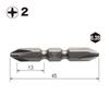 VESSEL Double-ended Bit Air for Electric Screwdrivers +2 X 45mm Set of 10 Hardness: H (High Hardness) A14 ZP