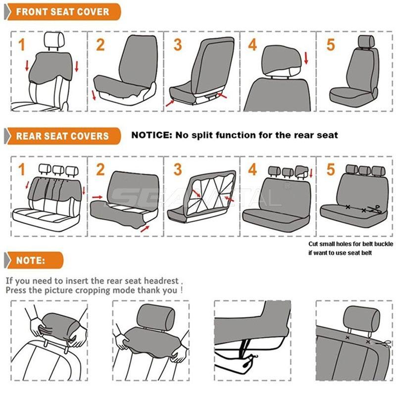 SEAMETAL Pokrowce na siedzenia samochodowe Uniwersalny pasujący Pokrowce ochronne na siedzenia kubełkowe Akcesoria samochodowe Modny Car-Styling