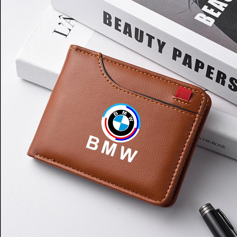 For BMW 50th Anniversary 2 3 5 Series X1 X3 X5 X7 E46 E90 F10 G20 F15 Leather Wallet Car Driver's License Credit Card Bag Purses rldf93