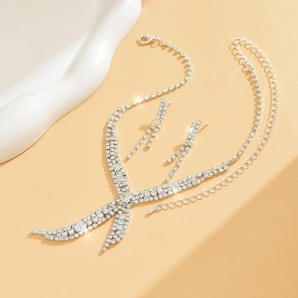 Middle Eastern Accessories Bridal Jewelry Necklace Earrings Set Chain Tassel Ladies Elegant Set