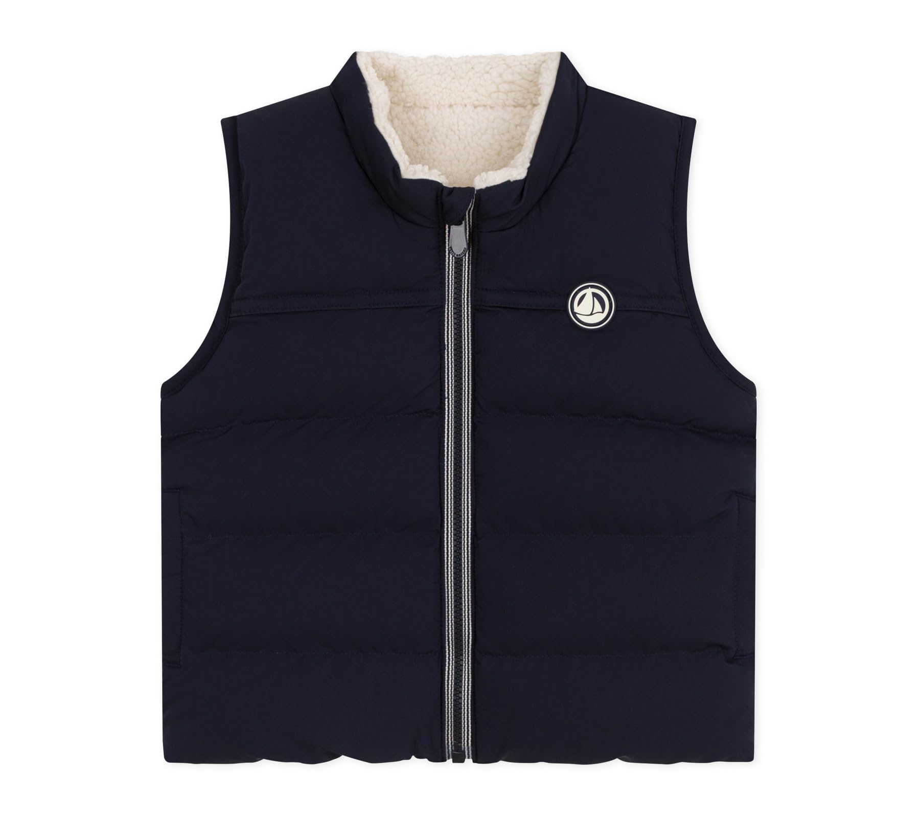 

Petit Bateau Reversible Quilted Vest Size 36 95cm A0DU5, Navy/Off-White, Months,