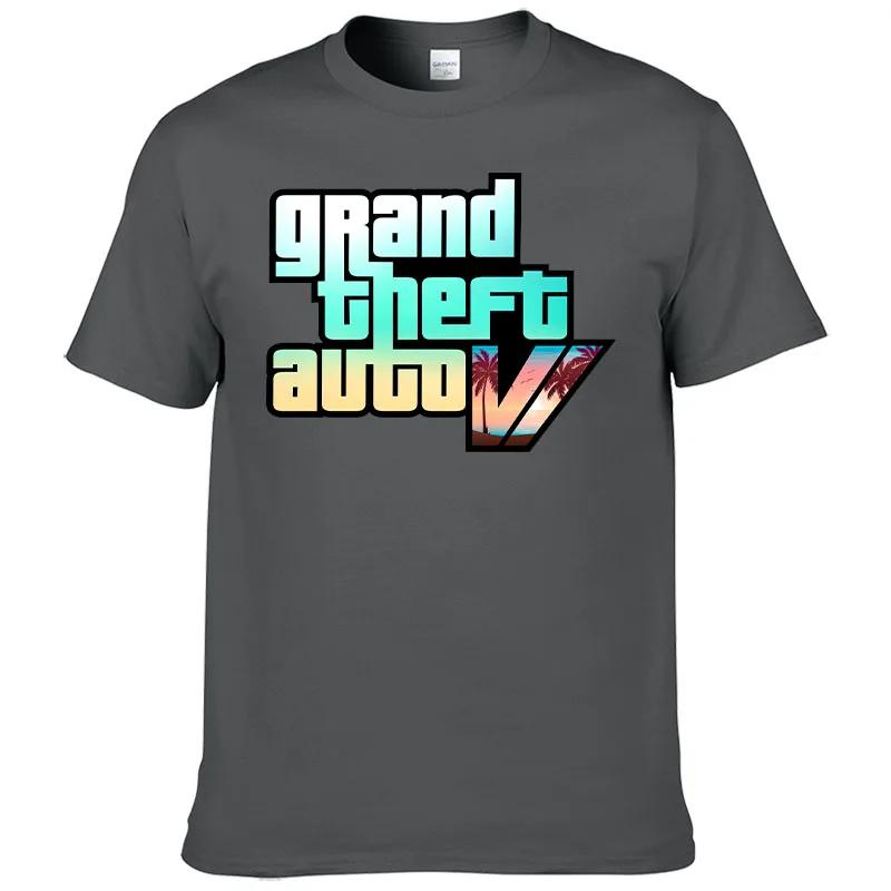 

Нова літня чоловіча футболка 2023 року Grand Theft Auto Gta Game Футболка з принтом 100% бавовна з круглим вирізом Top Street з короткими рукавами F118 XXXXXL слонова кістка