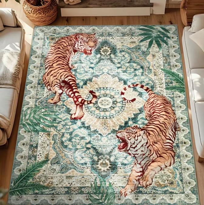 Tappeto Area Motivo Tigre e Drago Yin-yang Tappeto Morbido Tappeto Soggiorno Camera da Letto Tappeto Tappetino per Pavimento Tavolino da Caffè Tappeto Decorativo