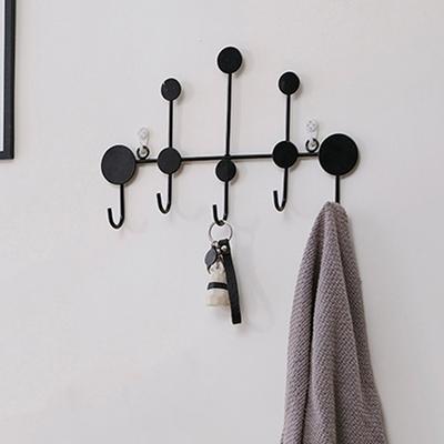 Black 5-hook Wall Key Hook Light Luxury Creative Tree Leaf Decoration Clothing Store Fitting Room Homestay Coat Hook