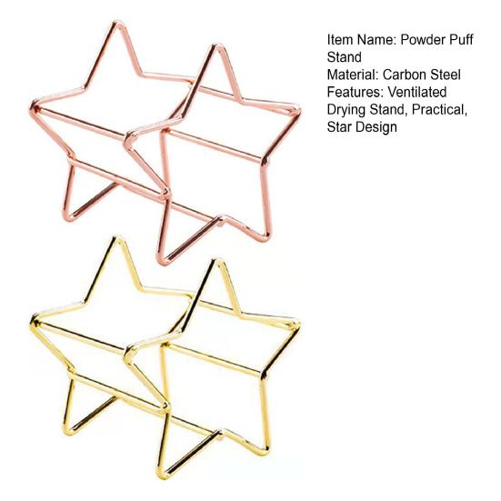 2Pcs Powder Puff Stand Makeup Sponge Holder Star Design Cosmetic Sponge Holder for Ventilated Drying Storage Display Vanity Table Use