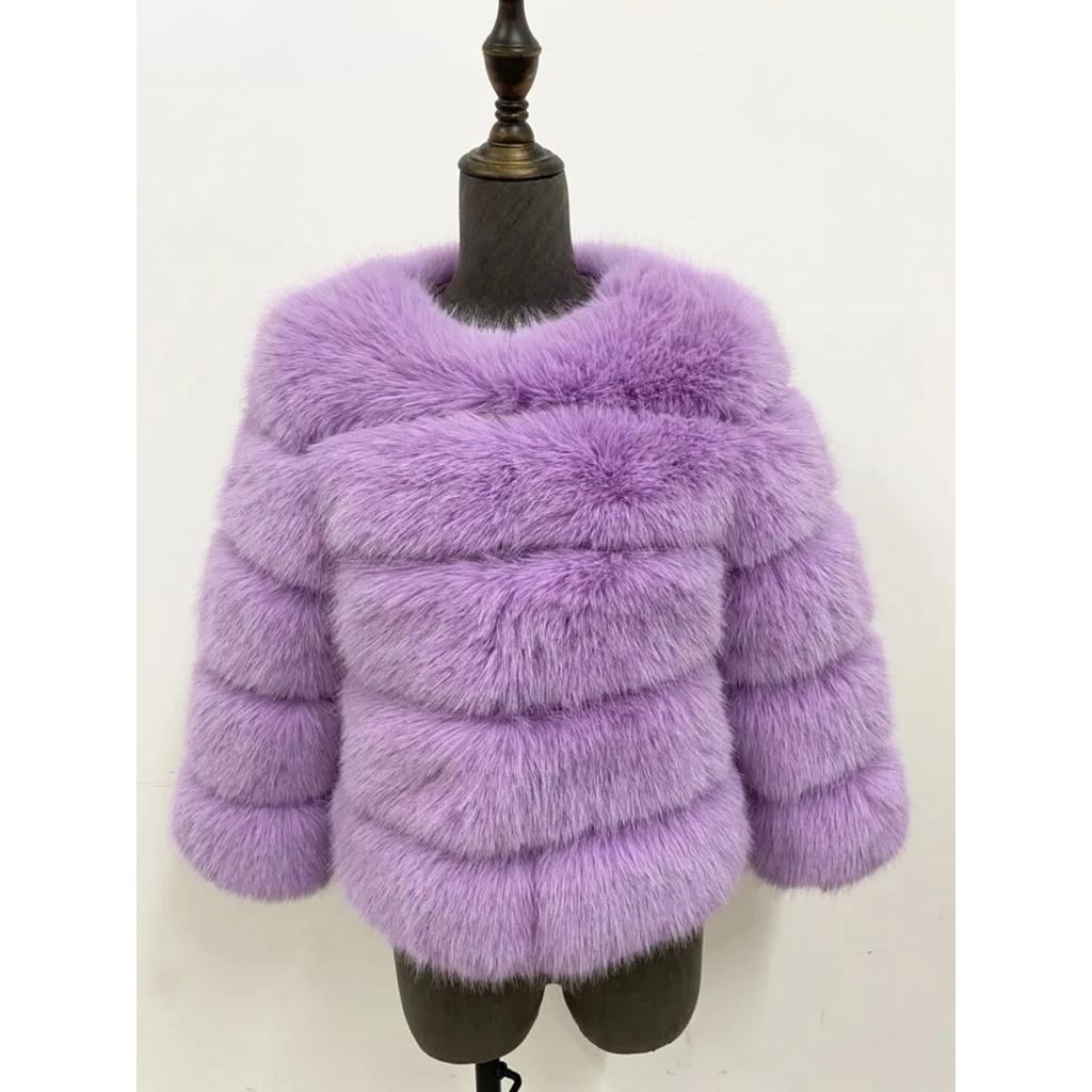 VAYLA Mink Coat Winter Black White Faux Fur Coat Woman Elegant Fluffy Faux Fur Jacket Top Short Fur Coats Woman Clothing