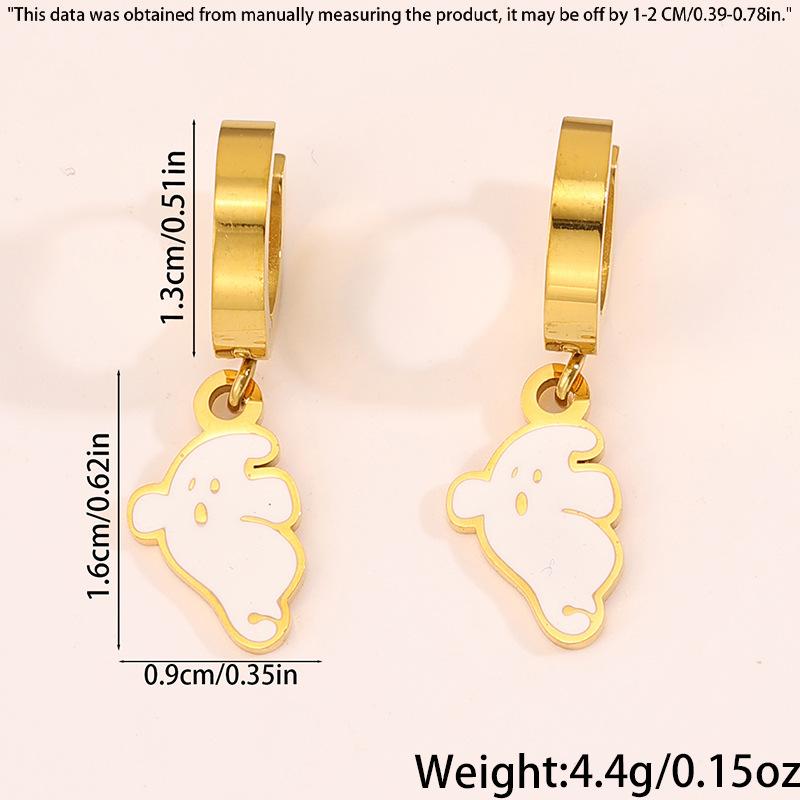 Titanium and Steel Earrings - Halloween Style Earrings - Pumpkin Head Witch-style Vintage Earrings