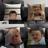 Viral Internet Meme Character Pillow Case Natural Linen Double-Sided Printing Sofa Home Decor Cushion Cover