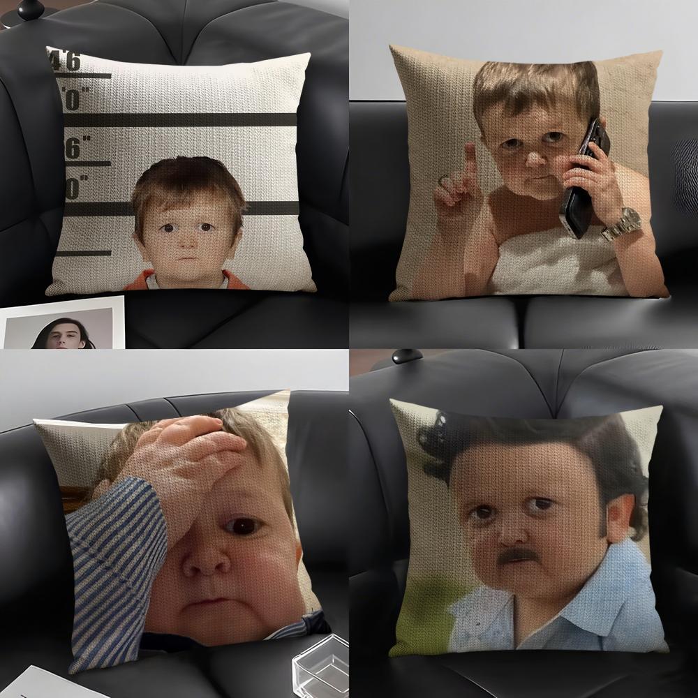 Viral Internet Meme Character Pillow Case Natural Linen Double-Sided Printing Sofa Home Decor Cushion Cover